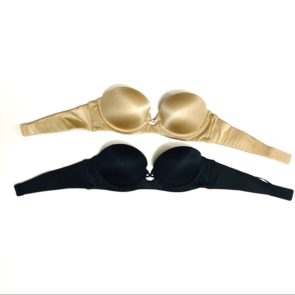 Maidenform Comfort Devotion Push Up Strapless Bra with silicone strips (2 bras)